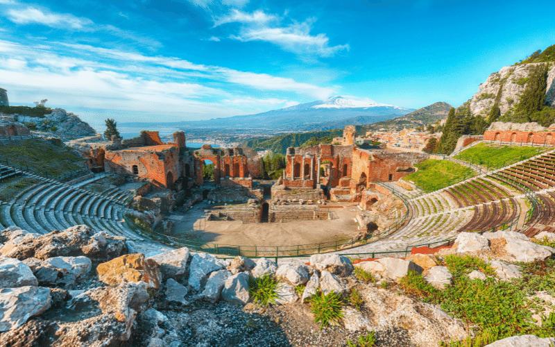 Teatro griego de Taormina en Sicilia