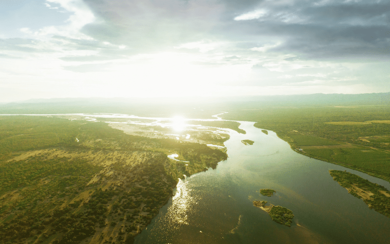 El Bajo Zambeze al atardecer